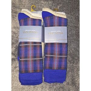 Gold Toe Designer Series Regatta 6 Pairs  Double Plaid‎  Socks Mens Size 6-12.5